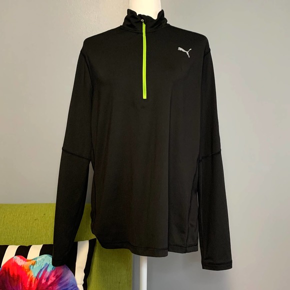 Puma Jackets & Blazers - Puma Black Half Zip Pullover Athletic Jacket